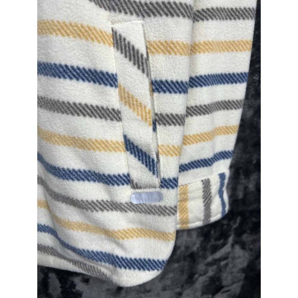 Dictionary Men's Large Stripe Fleece Shacket Snap Shirt Jacket Preppy Southweste - Picture 5 of 8